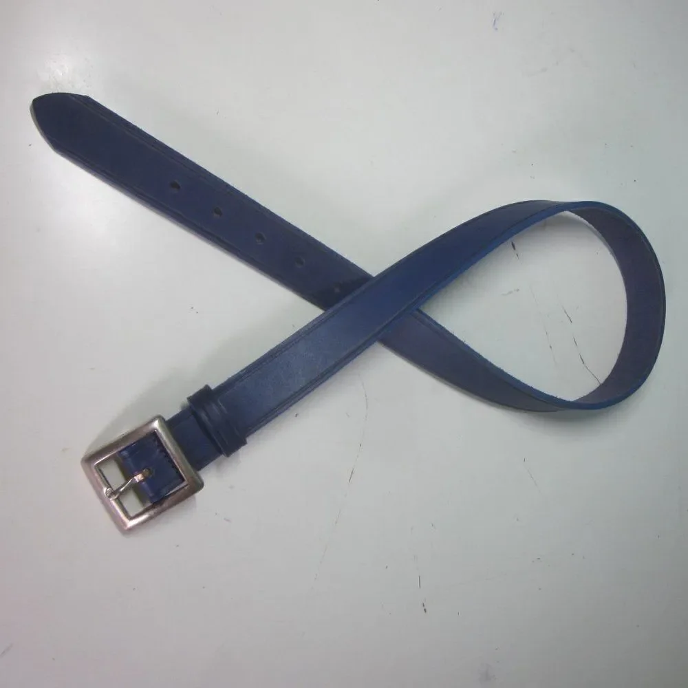 Gap Blue Leather Belt  Solid Brass Buckle  Fits 27